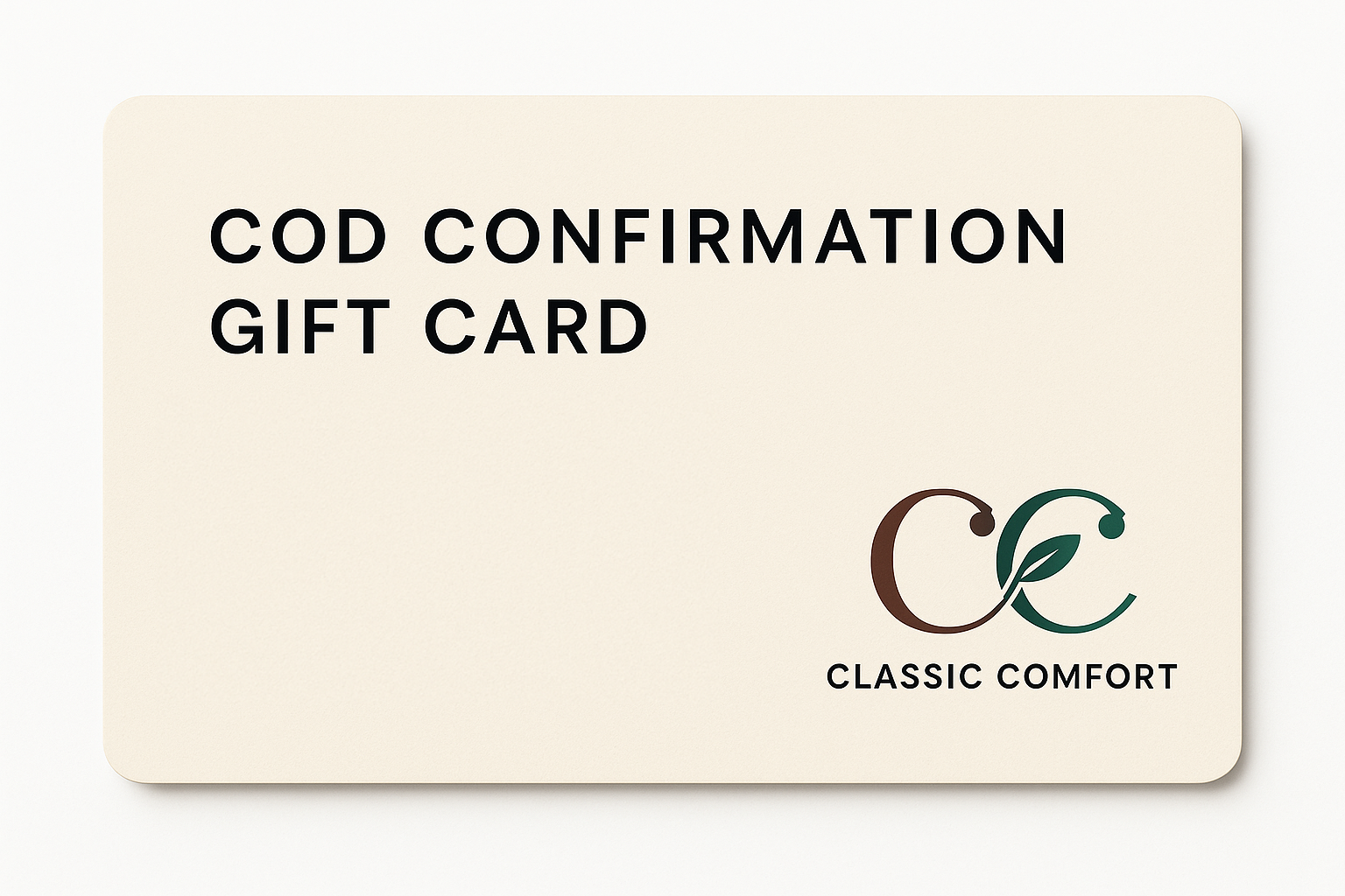 Cash On Delivery Token Card