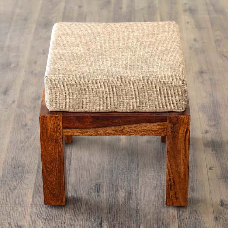 Sheesham Wood Coffee Table with Stools - Brown