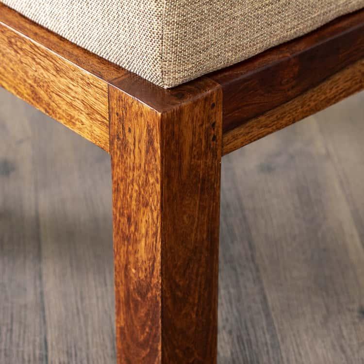 Sheesham Wood Coffee Table with Stools - Brown