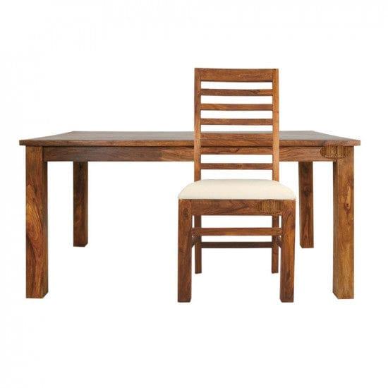 Sheesham Wood Four Seater Dining Table Set in Honey Finish