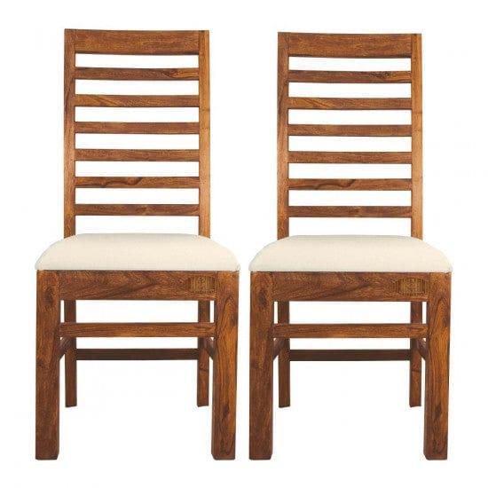 Sheesham Wood Four Seater Dining Table Set in Honey Finish