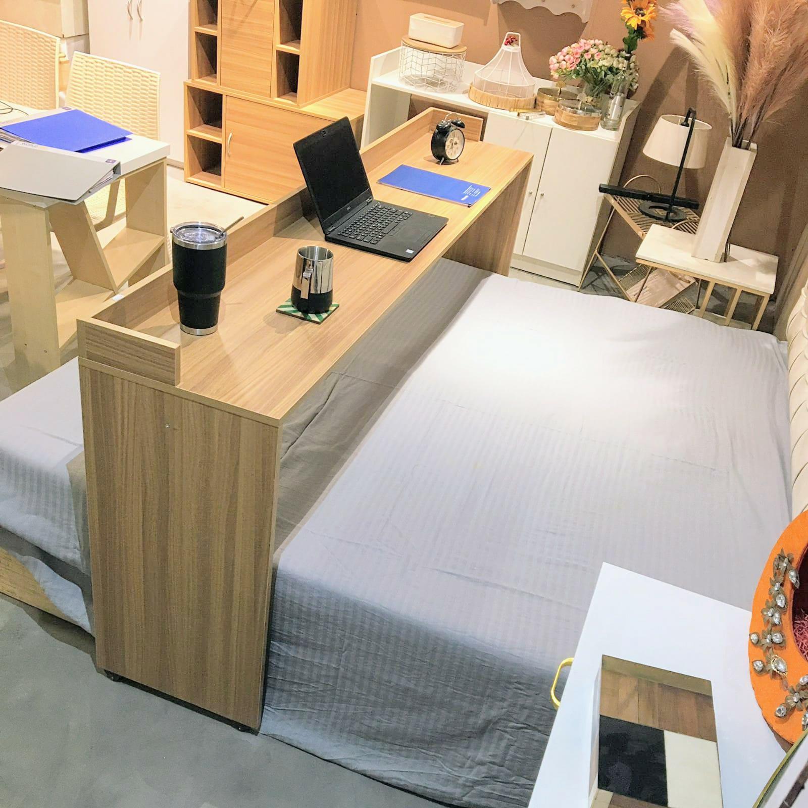 Overbed Rolling Wooden Table – Work, Eat & Relax in Style!
