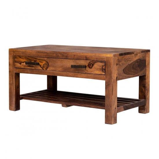 Briggs Coffee Table with Storage drawer in Honey Finish