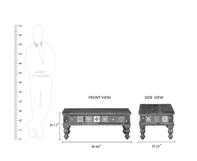 Sheesham Wood Coffee Table Brown