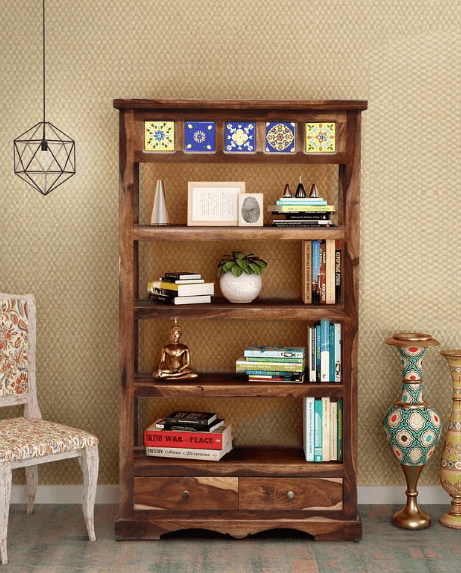Sheesham Wood Bookshelf (Walnut Finish)