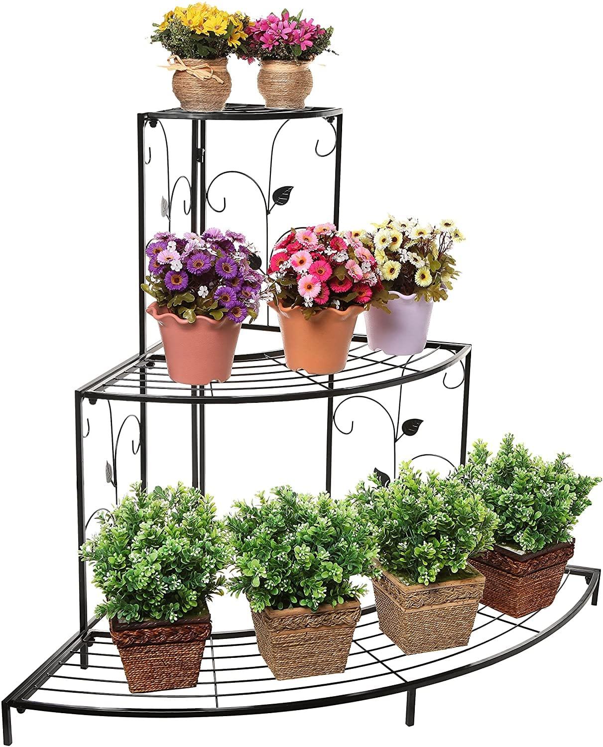 3-Tier Corner Plant Stand - Space-Saving Indoor Planter Shelf for Stylish Home Decor