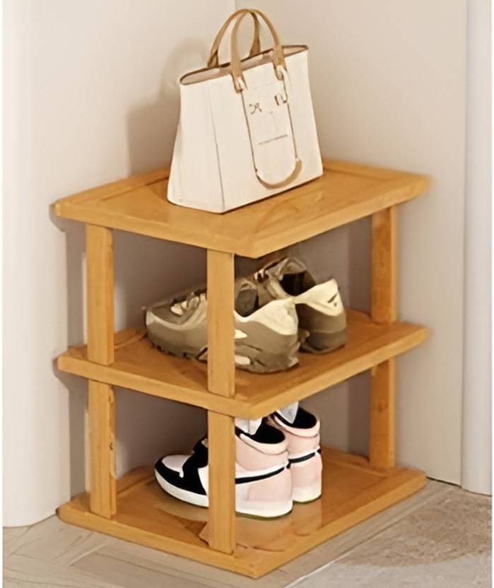 Sturdy & Stylish Wooden Shoe Rack & Storage Shelf for Shoes,Books for Entryway Solid Wood Shoe Rack