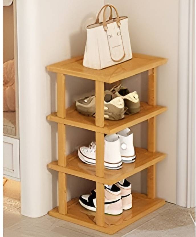 Sturdy & Stylish Wooden Shoe Rack & Storage Shelf for Shoes,Books for Entryway Solid Wood Shoe Rack