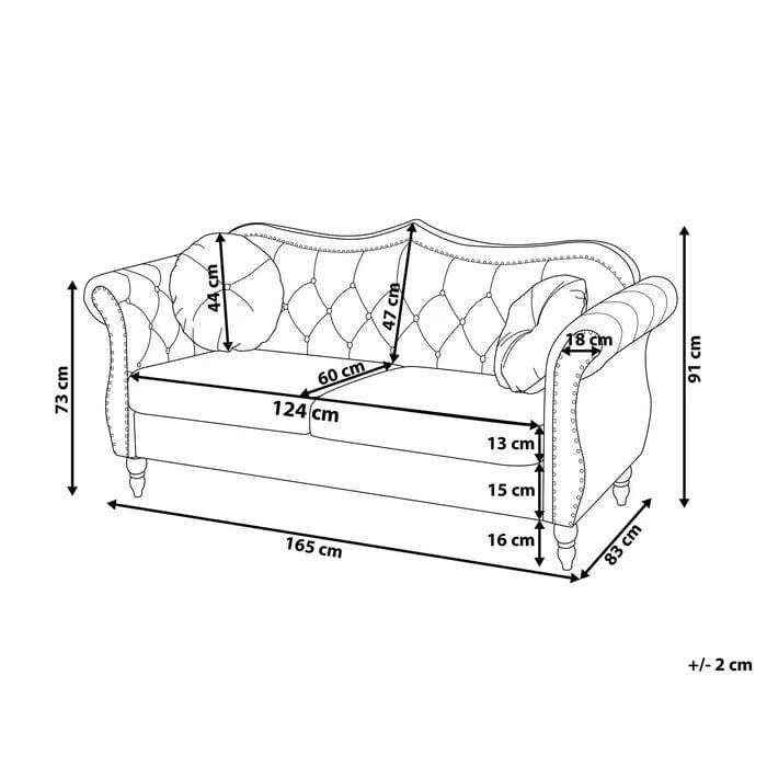 2 Seater Chesterfield Loveseat