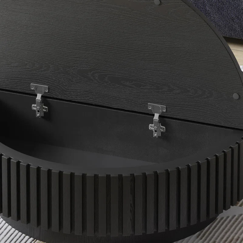 Modern Round Coffee Table,Wood Coffee Table with Storage for Living Room