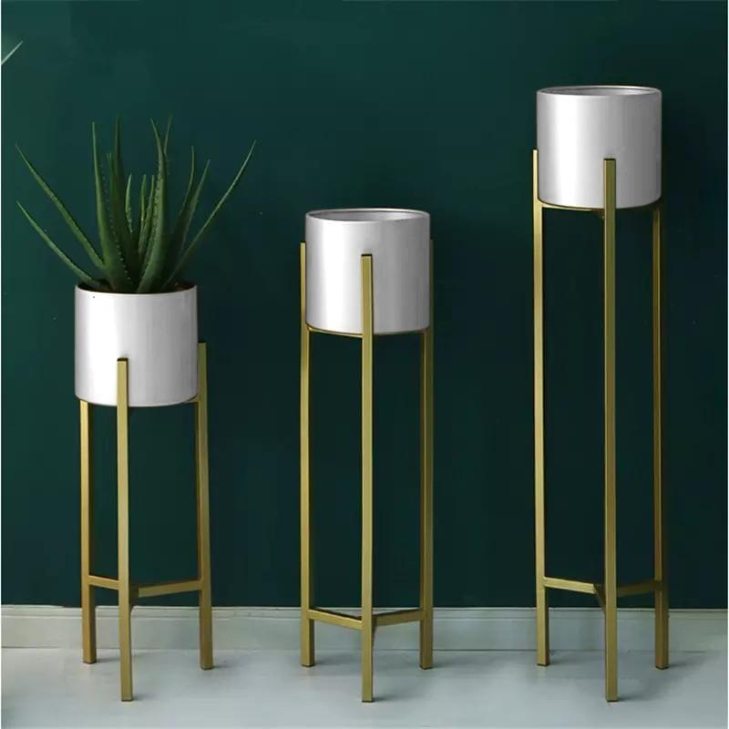Plant Stand | 3 pcs Modern Planters for Indoor Plants | Metal Floor Planter Set with Foldable Stand (Pack of 3)
