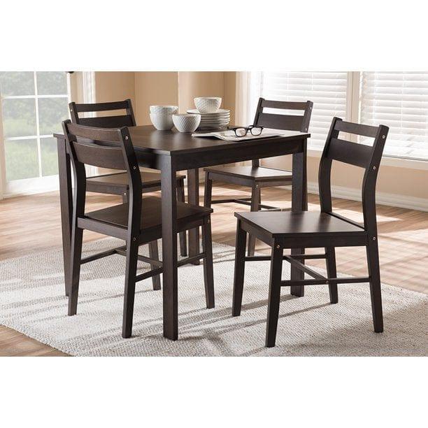 Baxton Studio Lovy 5 Piece Rectangular Dining Set