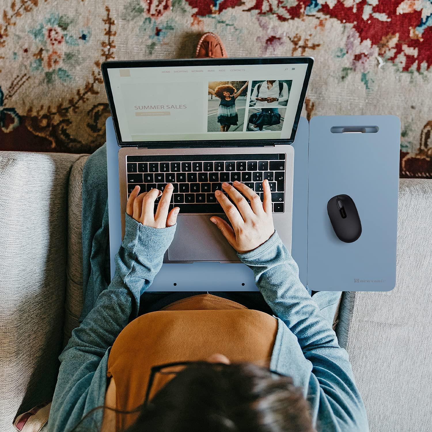 Foldable Wooden Laptop Desk Tray – With Drawer, Slots & Multi-Use Design