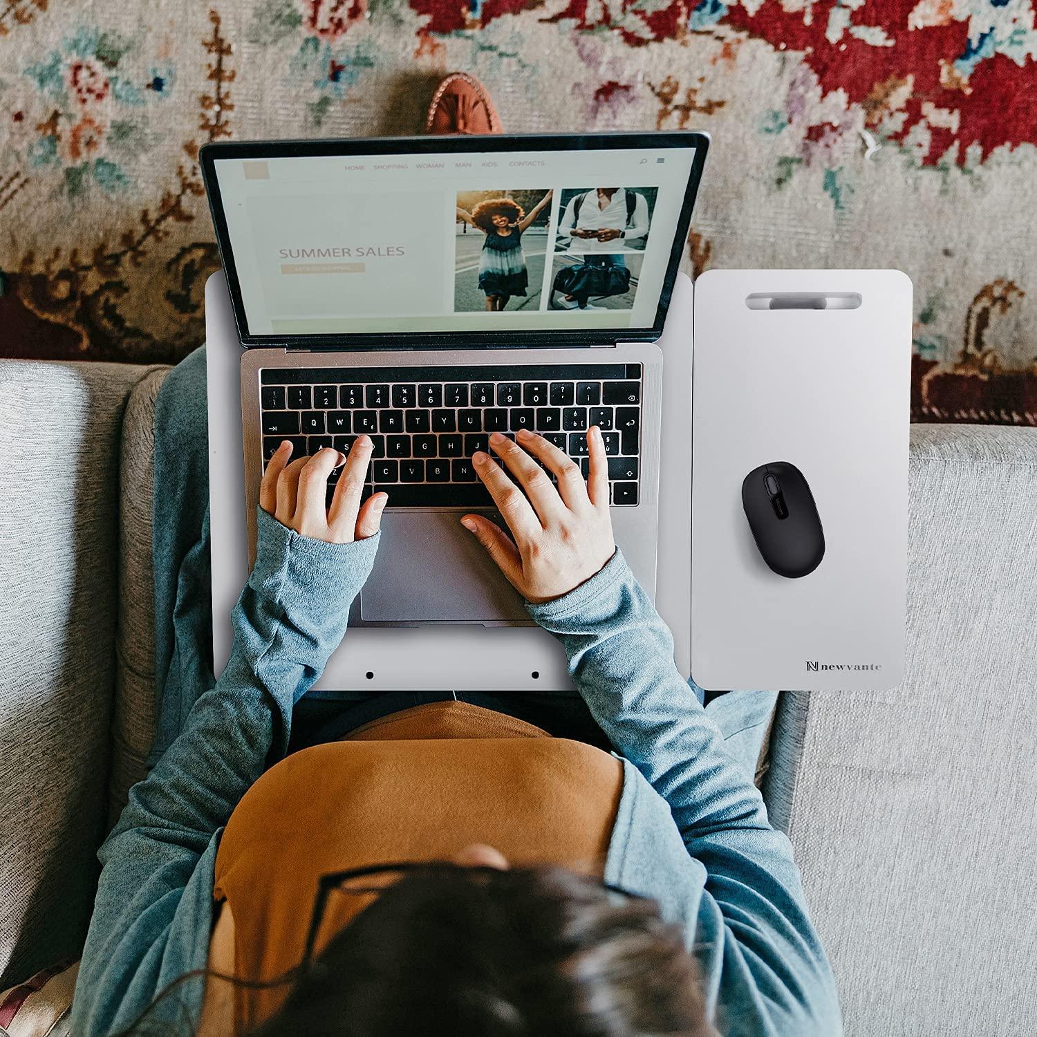 Foldable Wooden Laptop Desk Tray – With Drawer, Slots & Multi-Use Design