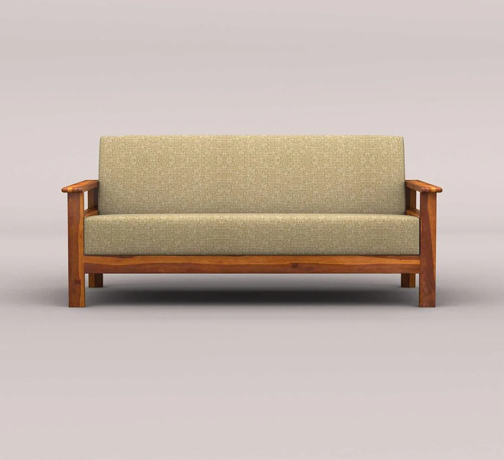 EDWIN 3+1+1 WOODEN SOFA SET (HONEY FINISH)