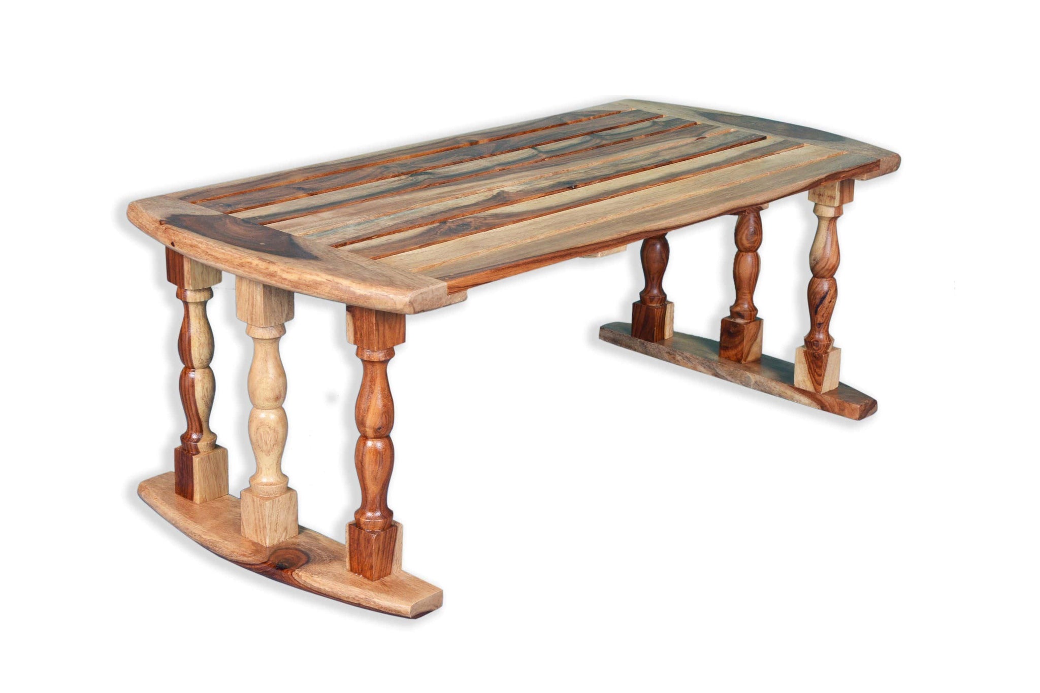 Sheesham Wood Breakfast & Laptop Table โ Natural Finish