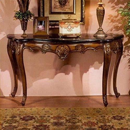 Handmade Pure Sheesham Wood Console Table (Design 2 / Glossy Brown)