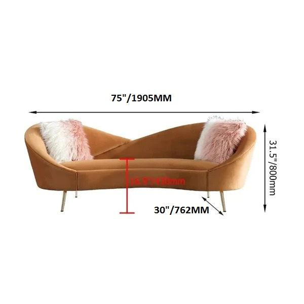 Round Arm Curved Sofa