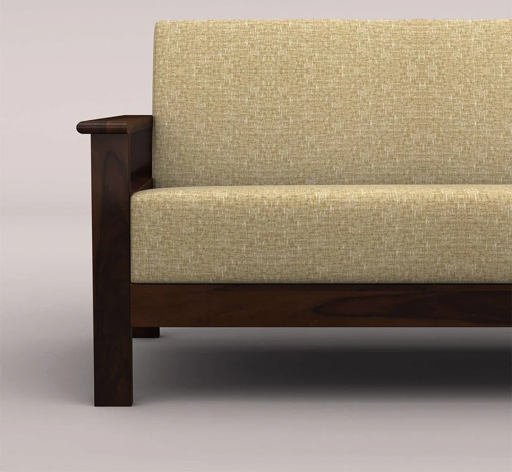 EDWIN 3+1+1 WOODEN SOFA SET (WALNUT FINISH)