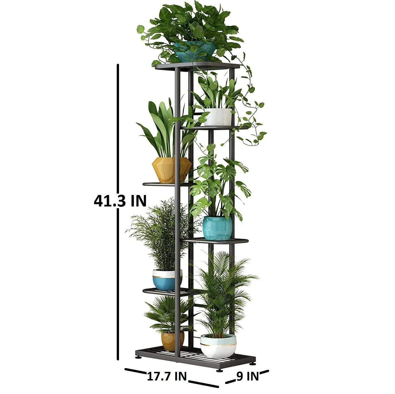Plant Stand Metal 6 Tier 7 Potted Multiple Flower Pot Holder Shelf Indoor Outdoor Planter Display Shelving Unit For Patio Garden Corner