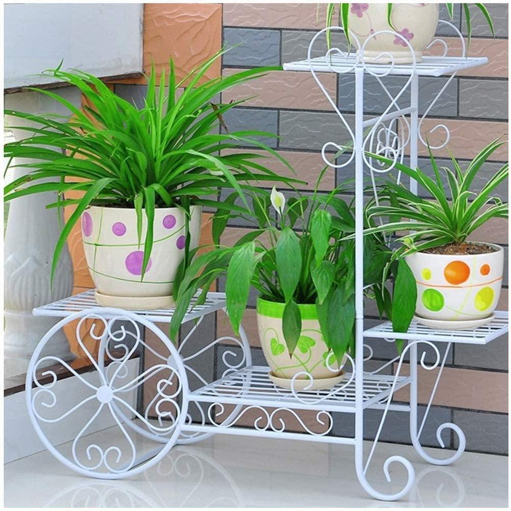Plant Stand Flower Trolley Rack Display Metal Indoor Flower Pot Shelf Garden Flower Pot Holder Flower Shelf