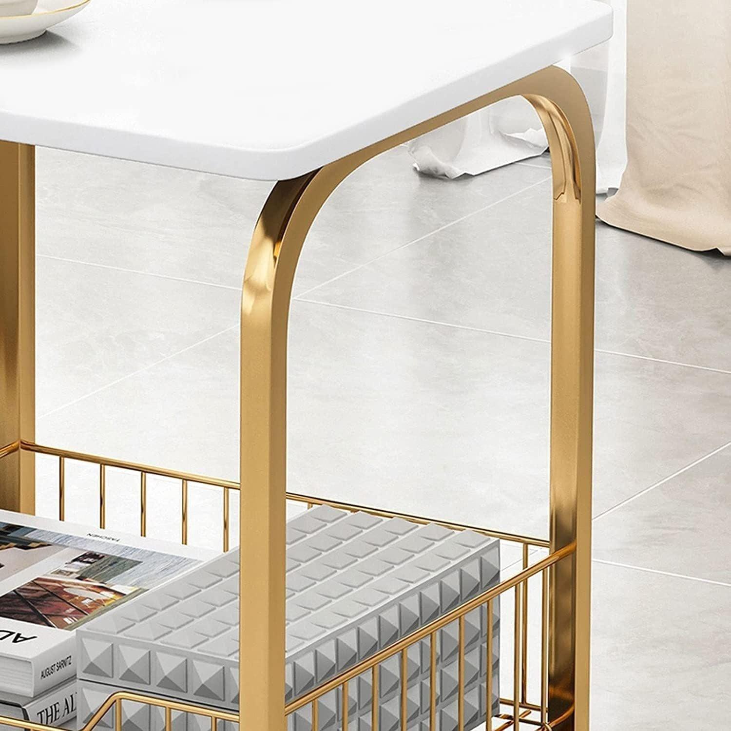 Paige Square Sofa Side Basket Table for Living Room