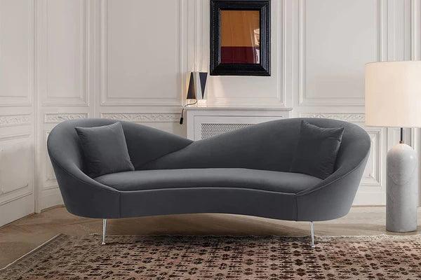 Round Arm Curved Sofa