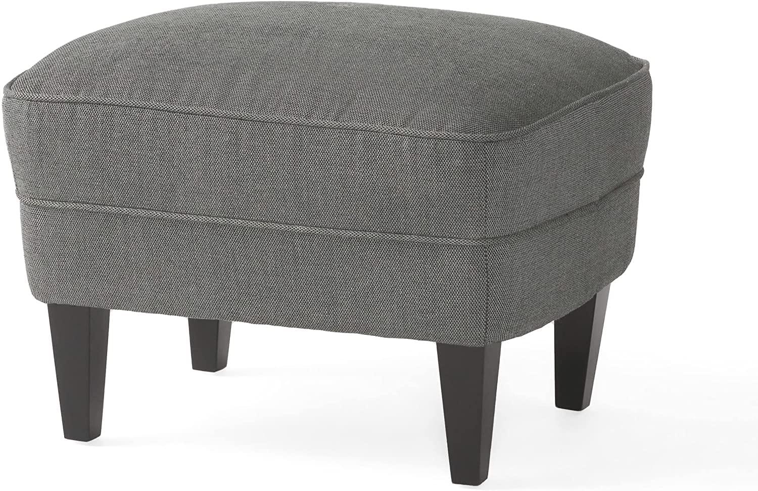 Tafton Fabric Club Chair and Ottoman Grey