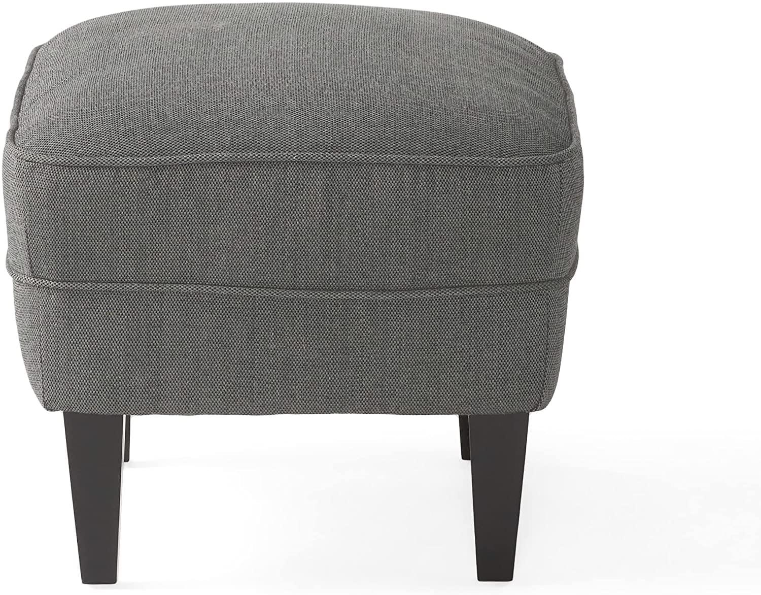 Tafton Fabric Club Chair and Ottoman Grey