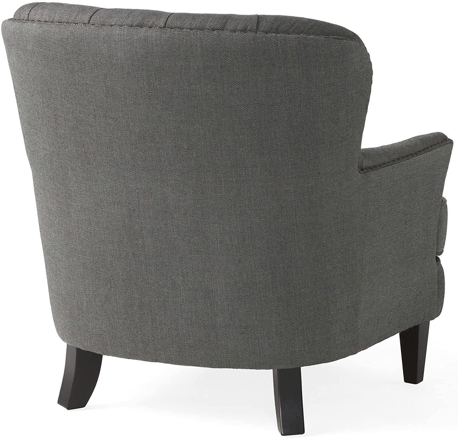 Tafton Fabric Club Chair and Ottoman Grey