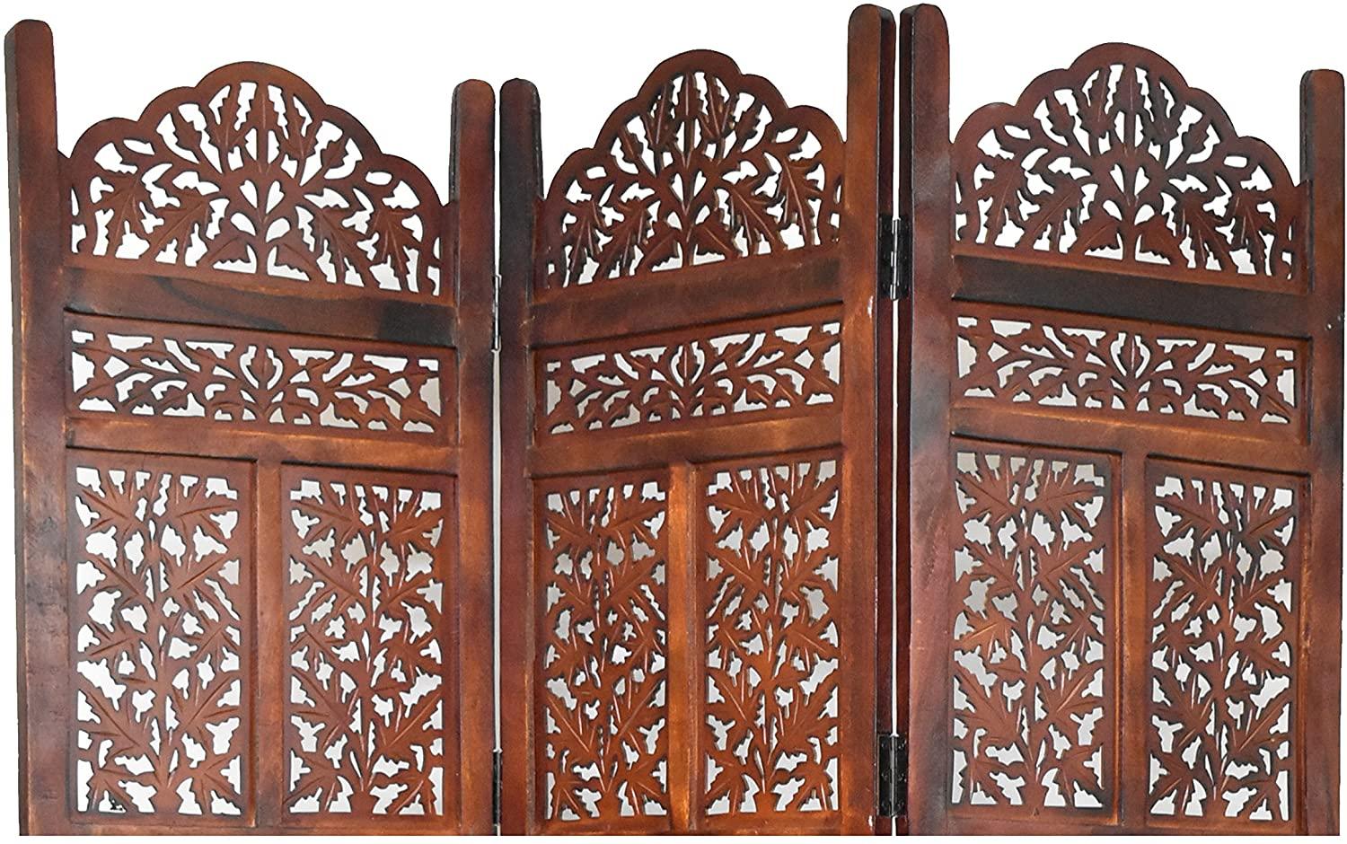 3 panel Wood Partition for Living Room | Office Partition Screen Room Divider Solid Wood