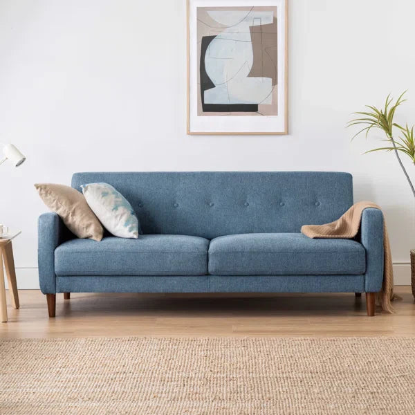 Modern Sofa with Armrest Storage & Eucalyptus Wood Frame