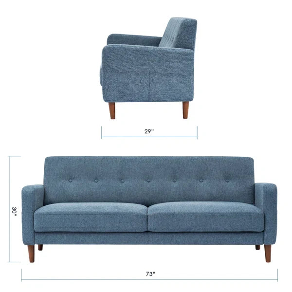 Modern Sofa with Armrest Storage & Eucalyptus Wood Frame