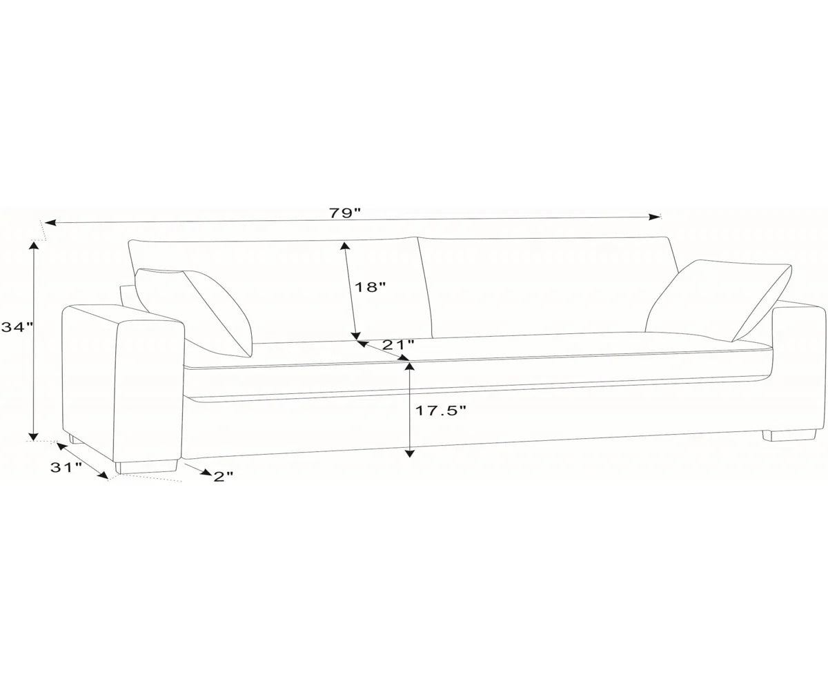 Classic Plush Cushion Sofa – Timeless Comfort with Modern Ease