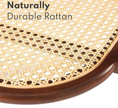 soundrya Coffee Table with Rattan Shelf Storage