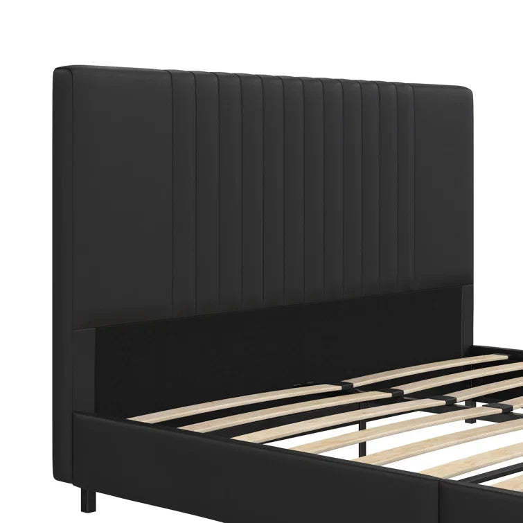 Audraya Leather Platform Bed