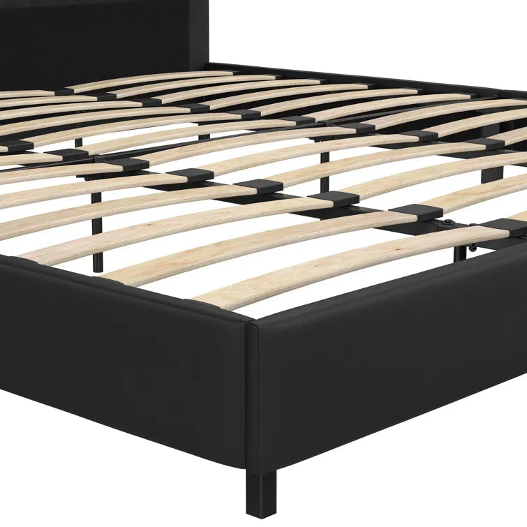 Audraya Leather Platform Bed