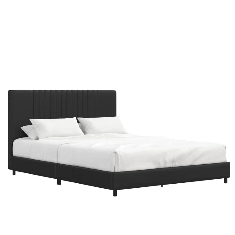 Audraya Leather Platform Bed