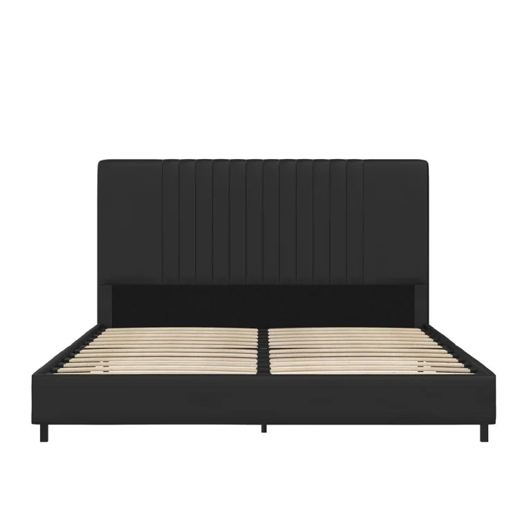 Audraya Leather Platform Bed