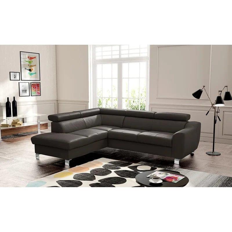 Avaiya Leather Corner Sofa with Ottoman | Classics Comfort