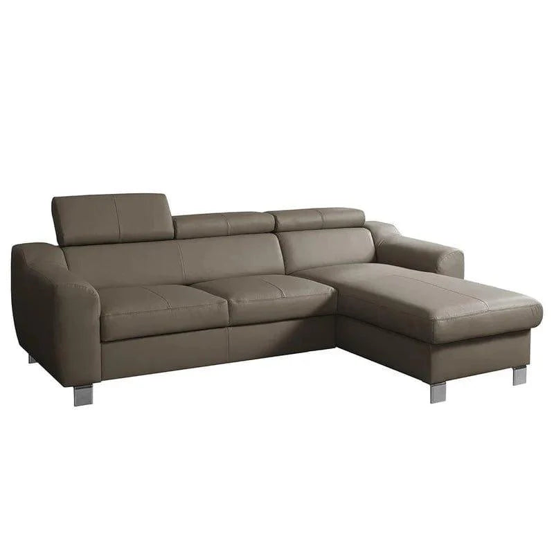 Avaiyah Leather Corner Sofa with Longchair
