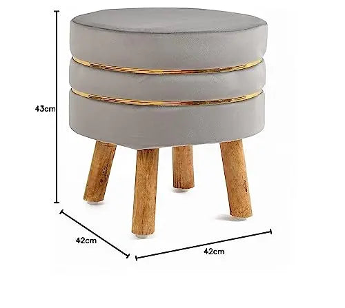 Ottoman Stool for Living Room โ Set of 2 (Grey, 16x16x18)