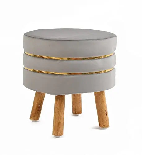 Ottoman Stool for Living Room โ Set of 2 (Grey, 16x16x18)