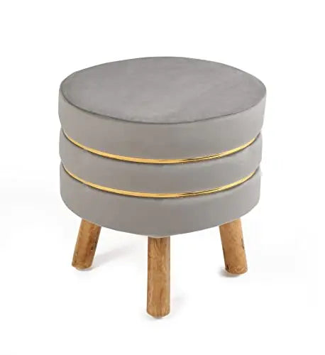 Ottoman Stool for Living Room โ Set of 2 (Grey, 16x16x18)