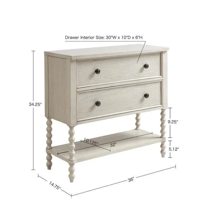 Beckett Solid Wood 2-Drawer Accent Chestv