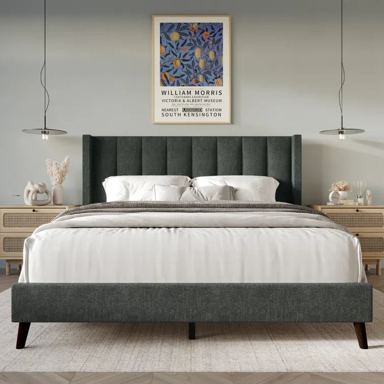 Bralee Upholstered Wingback Bed