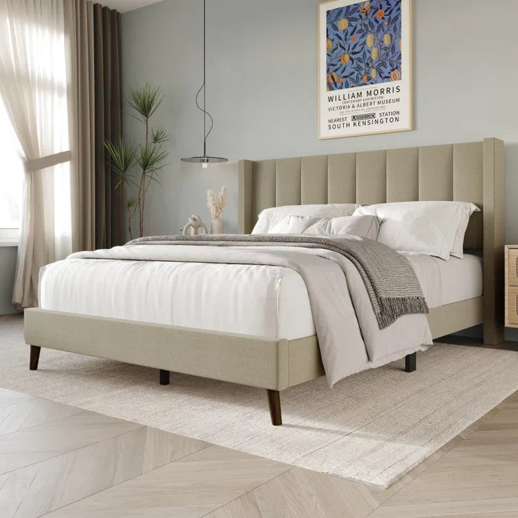Bralee Upholstered Wingback Bed