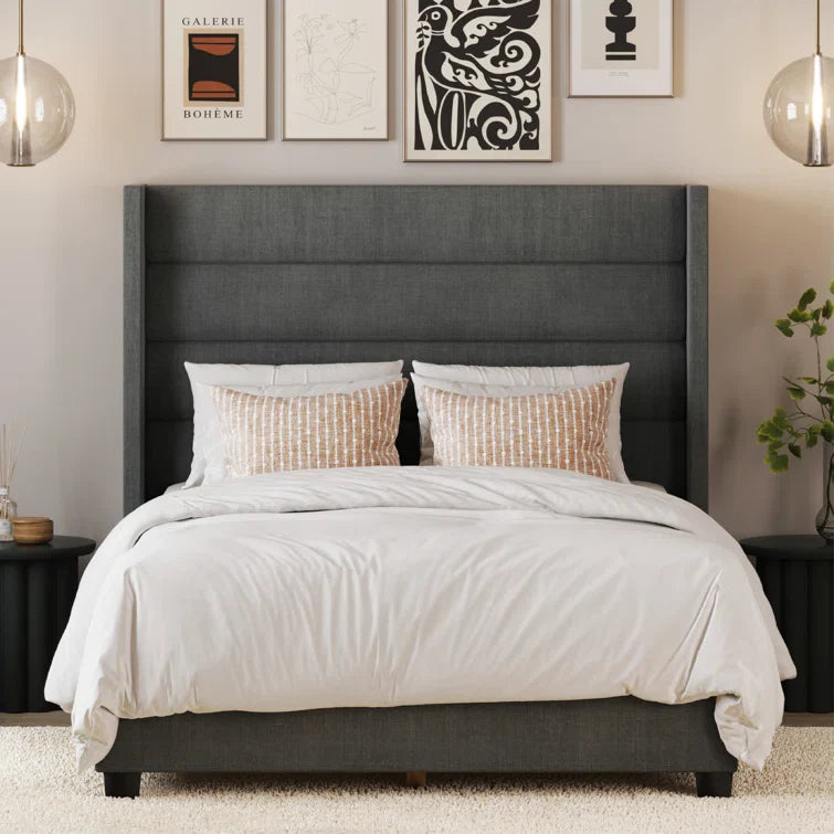 Brantley Tufted Wingback Upholstered Bed Frame