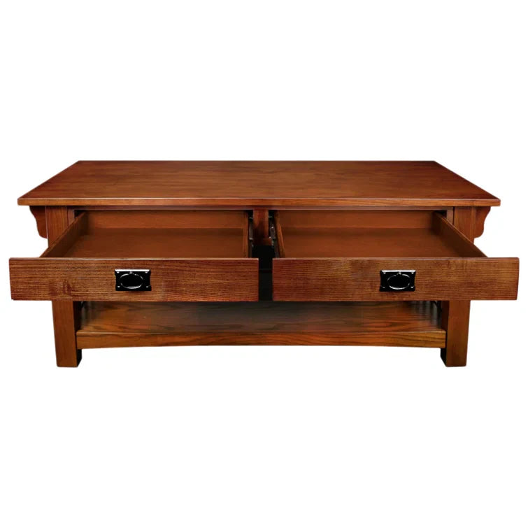 Brockton Solid Wood Coffee Table in Medium Oak