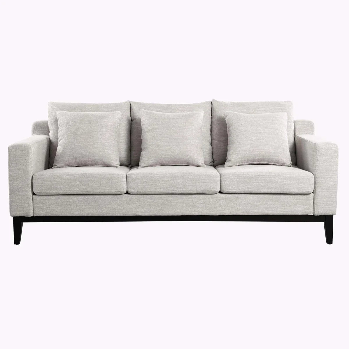 Contemporary Three-Seater Sofa with Accent Pillows